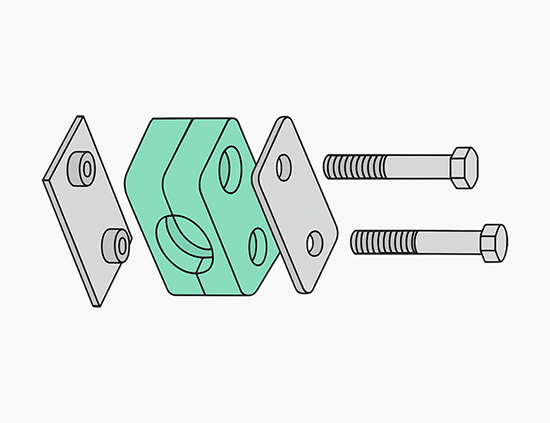 Pipe Clamp - Mounted Rail Design